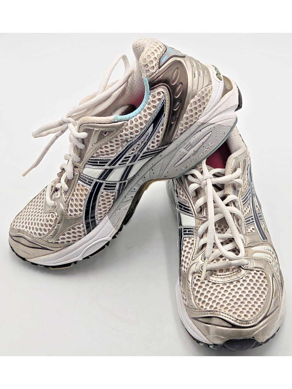 ASICS Gel Kayano 14 Womens 9 OG 2008 Silver Blue Y2K Running Shoes